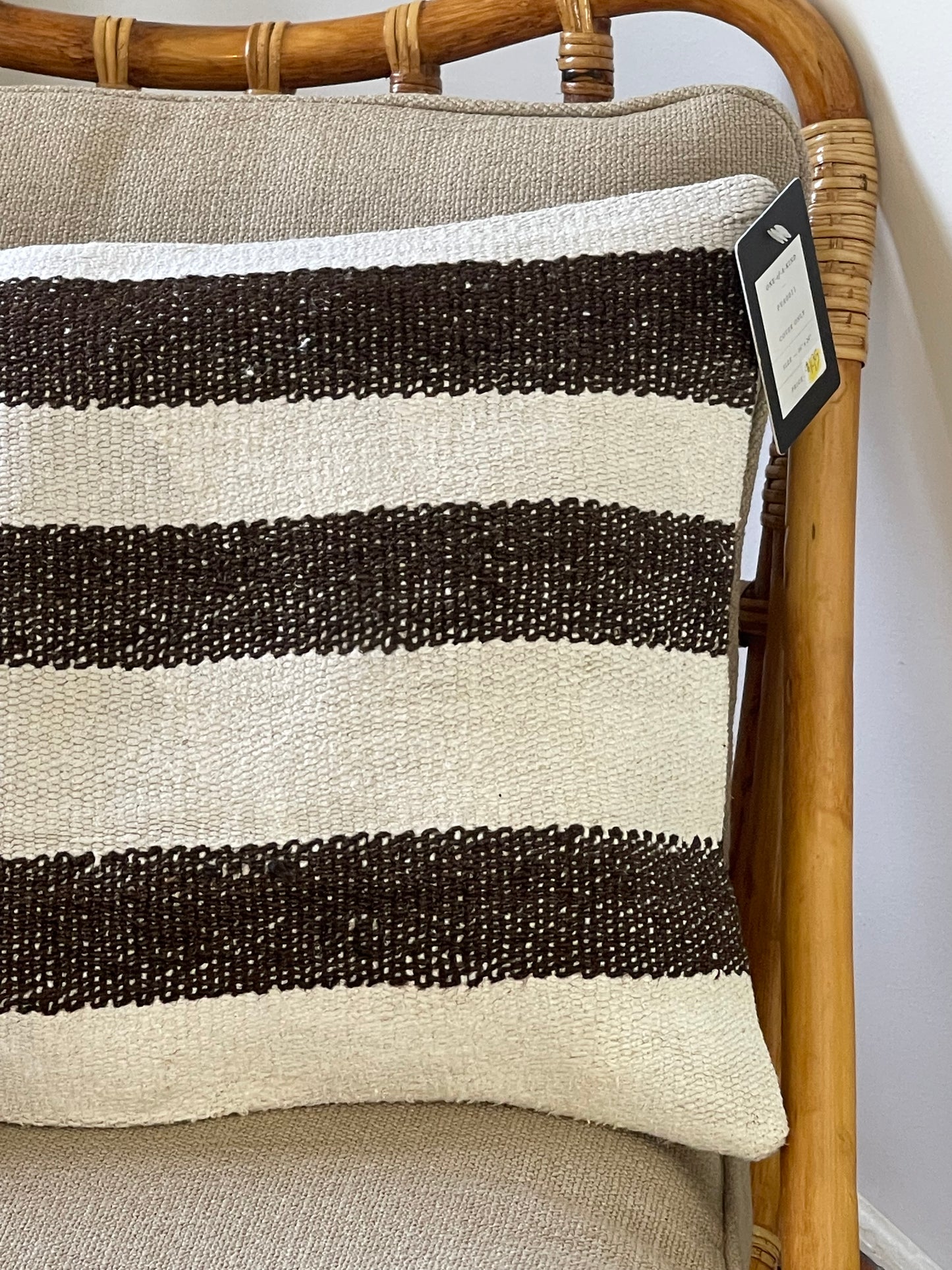 Brown and White Pillow (Cover Only) - 16” x 24”