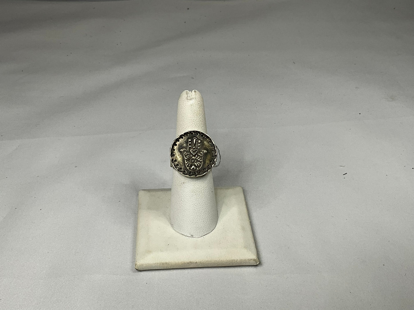 Round Hamsa - Sterling Silver Ring by Angelica Cammarota