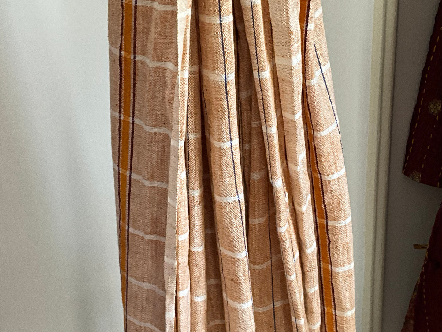 Sunflower Dark Terracotta Block Printed Scarf