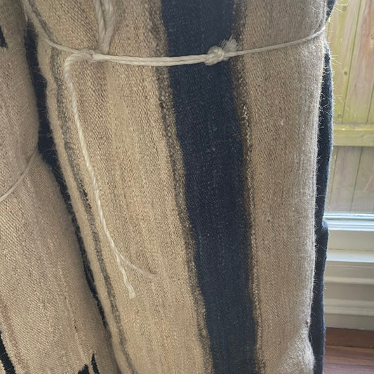 Blue and Neutral Wool Kilim Rug by Marc Phillips (9'01" x 12')
