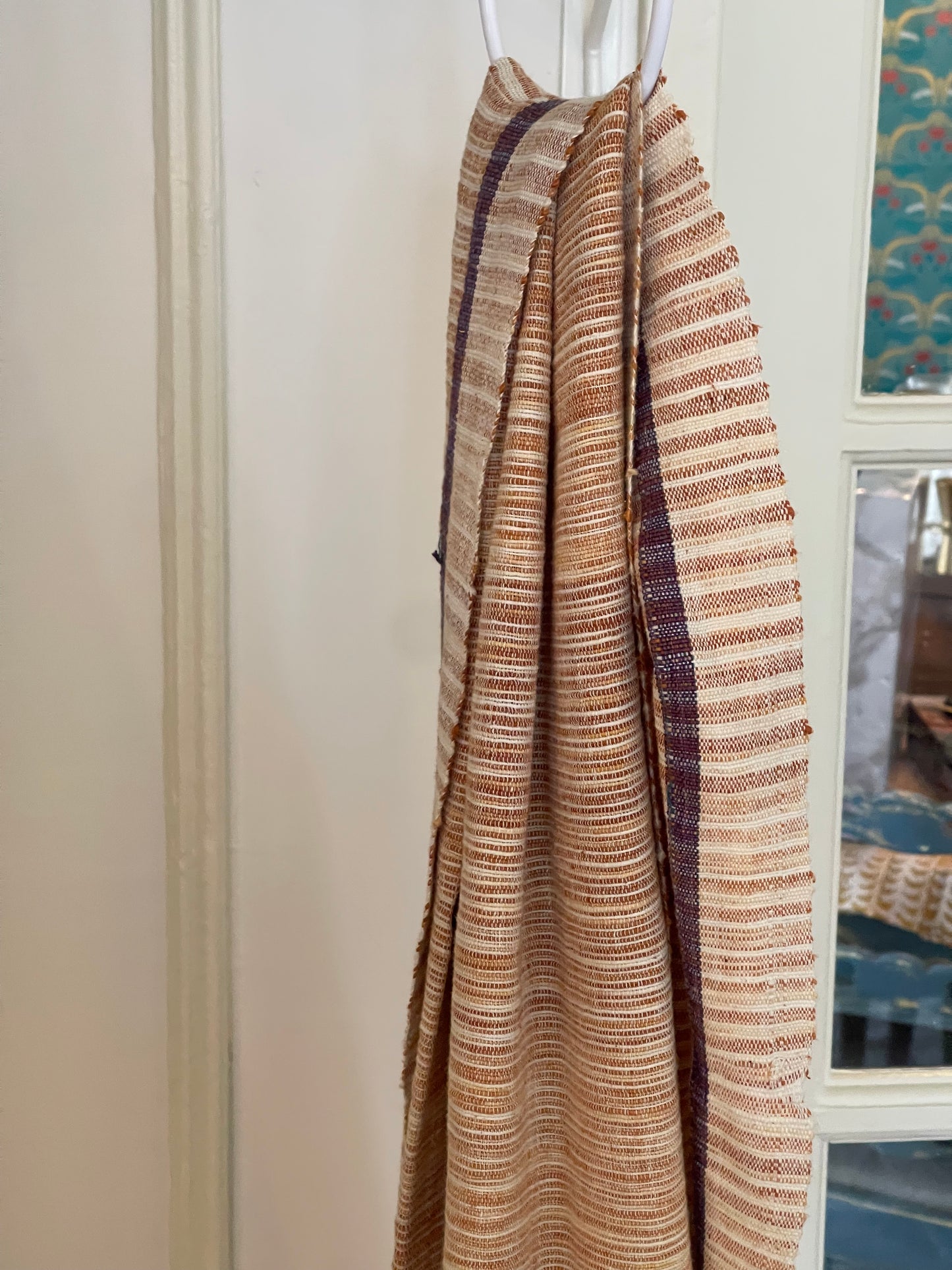 Gold Window Pane Block Printed Scarf