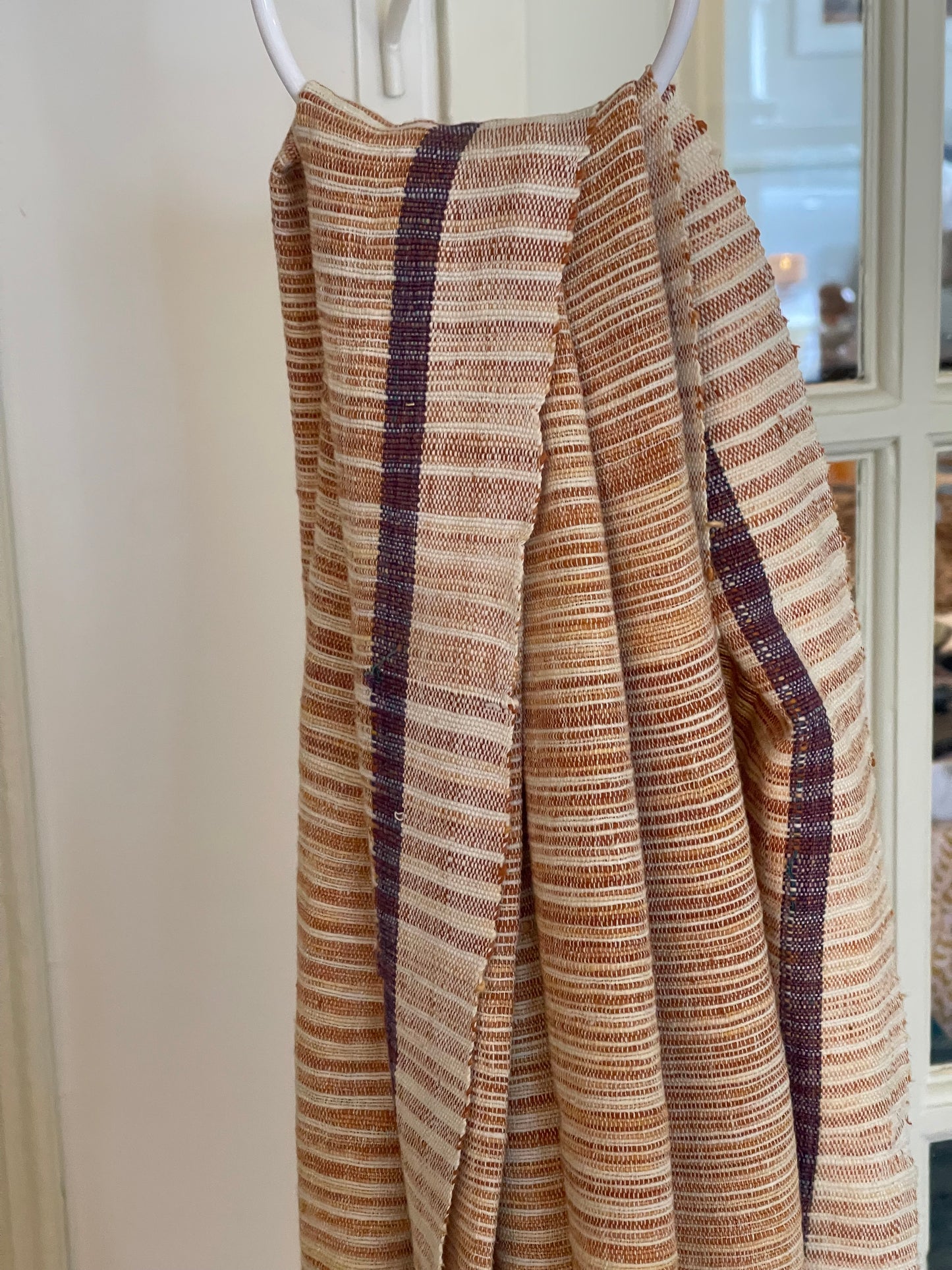Gold Window Pane Block Printed Scarf