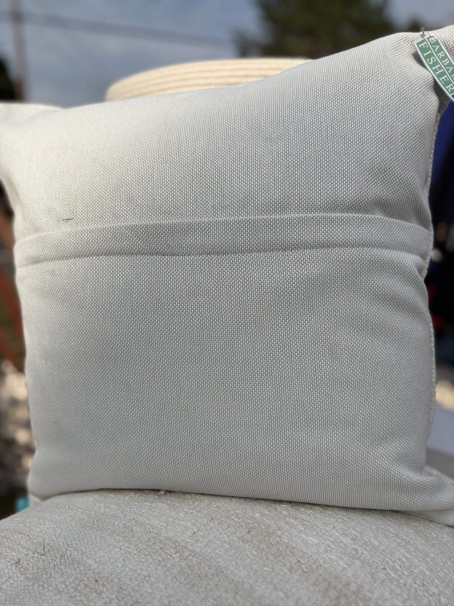 Handmade White Hemp Pillow from Türkiye
