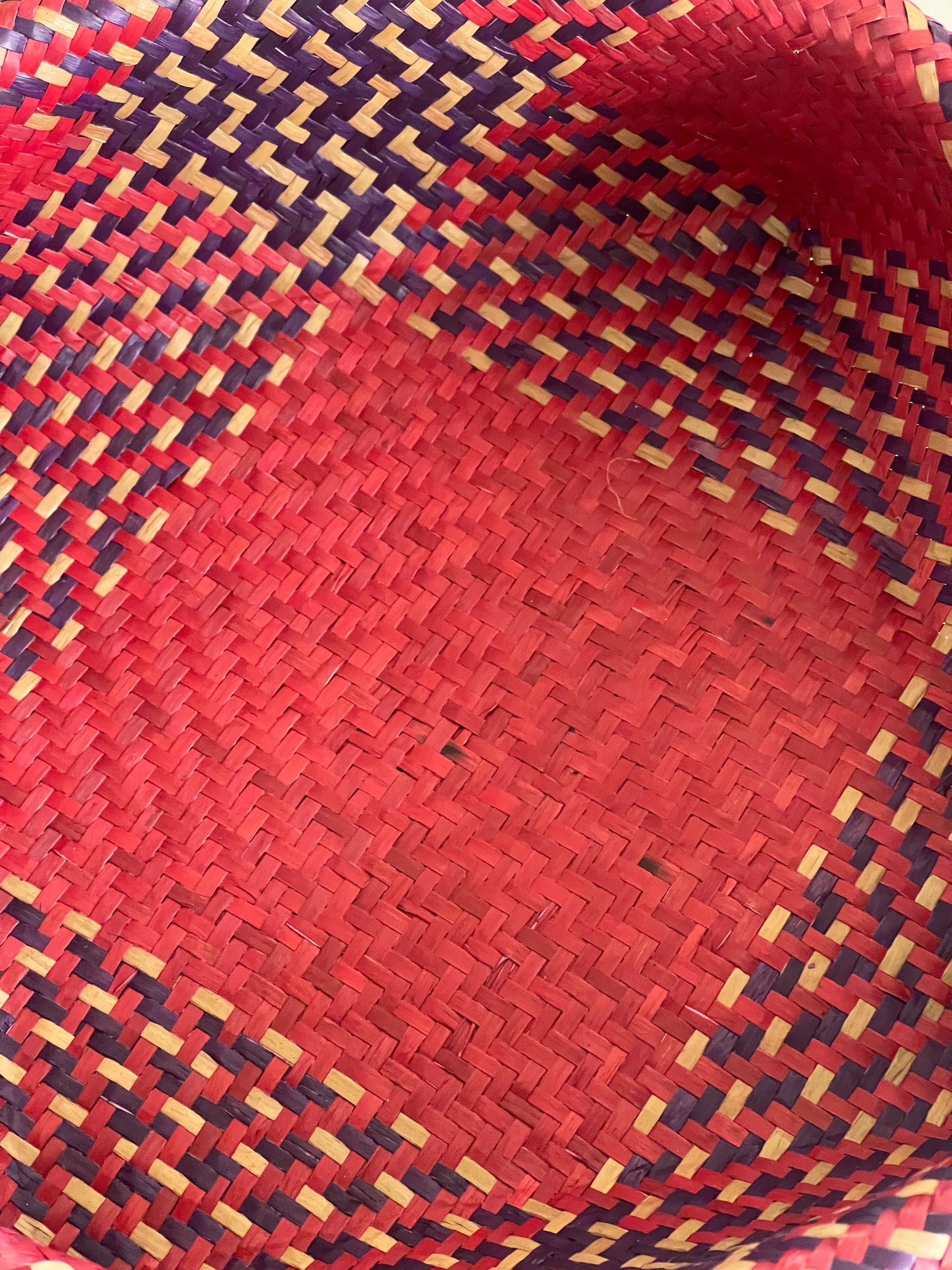 Handmade Thai Woven Basket (12" D x 4"H)