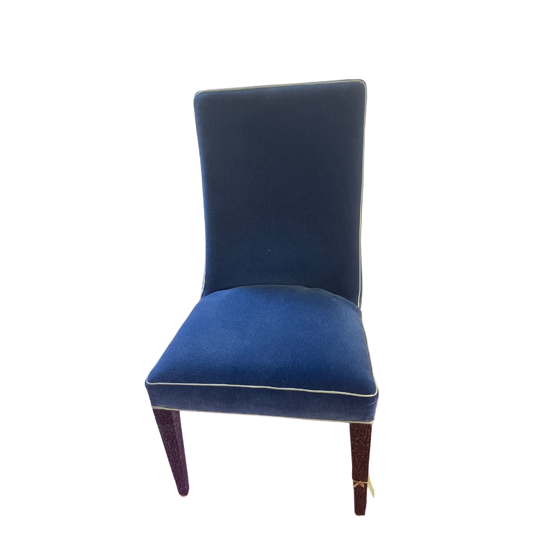 Blue Mohair Dining Room Chairs (Set of 4)