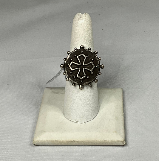 Round Toulouse/Maltese Cross Sterling Silver Ring by Angelica Cammarota