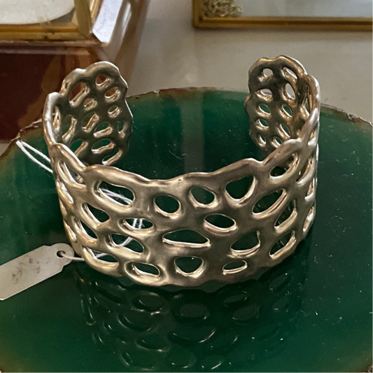 White T-shirt Sterling Silver Cuff Bracelet by Angelica Cammarota