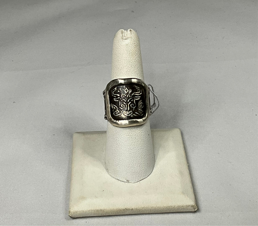 Bull Sterling Silver Ring by Angelica Cammarota