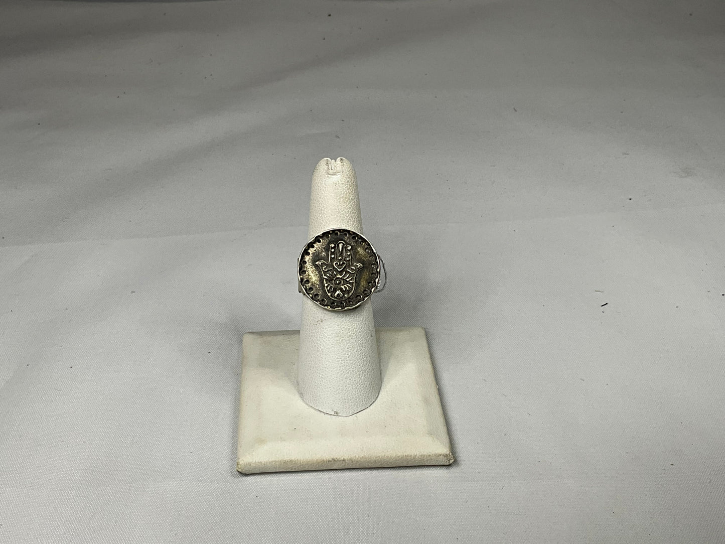 Round Hamsa - Sterling Silver Ring by Angelica Cammarota