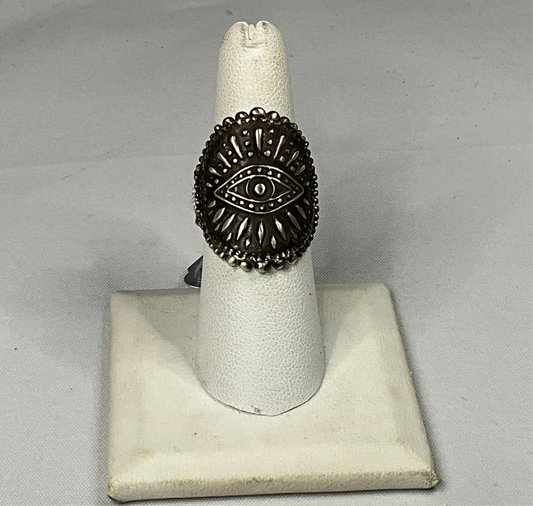 Oval Evil Eye Sterling Silver Ring by Angelica Cammarota