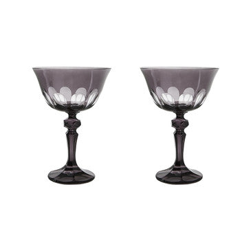 Rialto Glass Coupe (Set of 2), Smoke