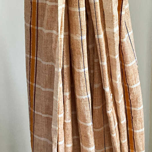 Sunflower Dark Terracotta Block Printed Scarf