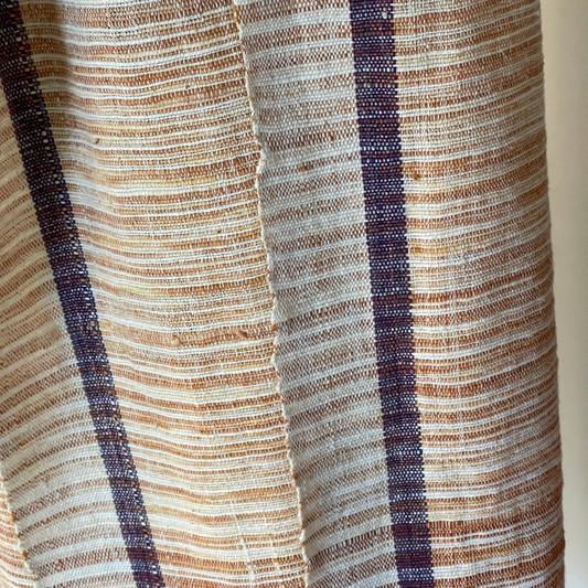 Gold Window Pane Block Printed Scarf