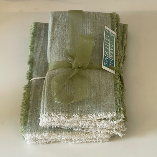 Handmade Green Napkins (Set of 4)