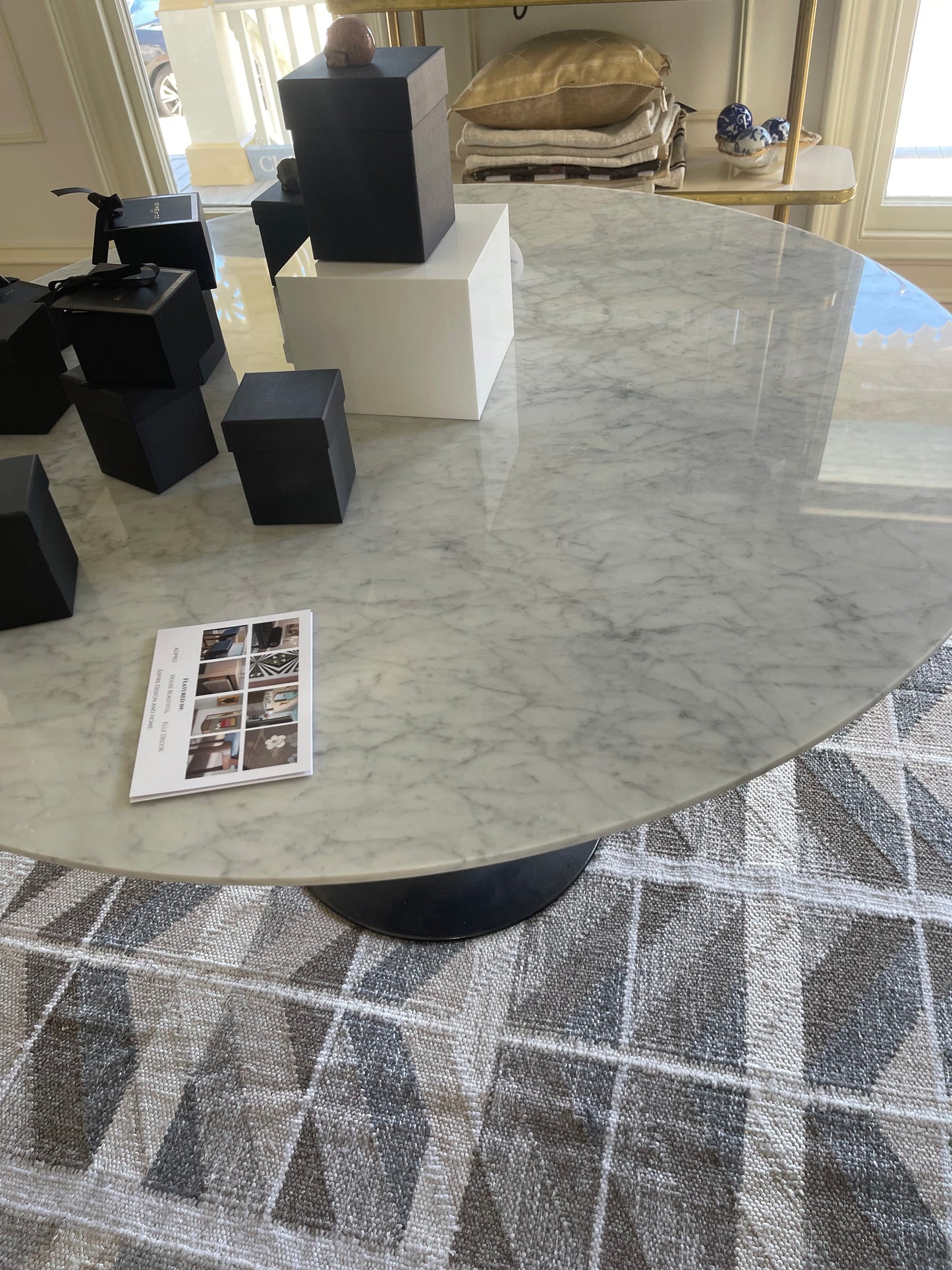 Marble Table with Bronze Base