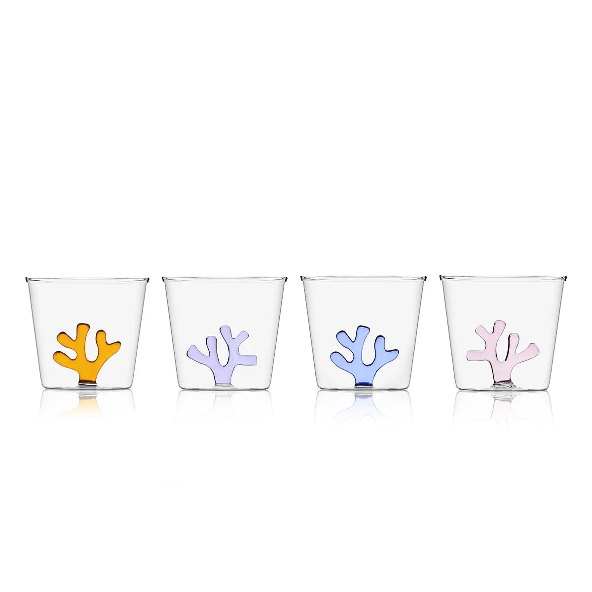 Handmade Coral Glass Tumblers (Set of 4)