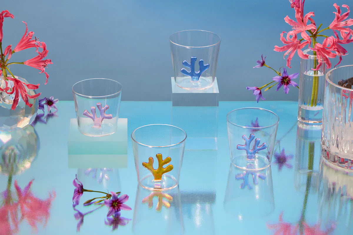 Handmade Coral Glass Tumblers (Set of 4)