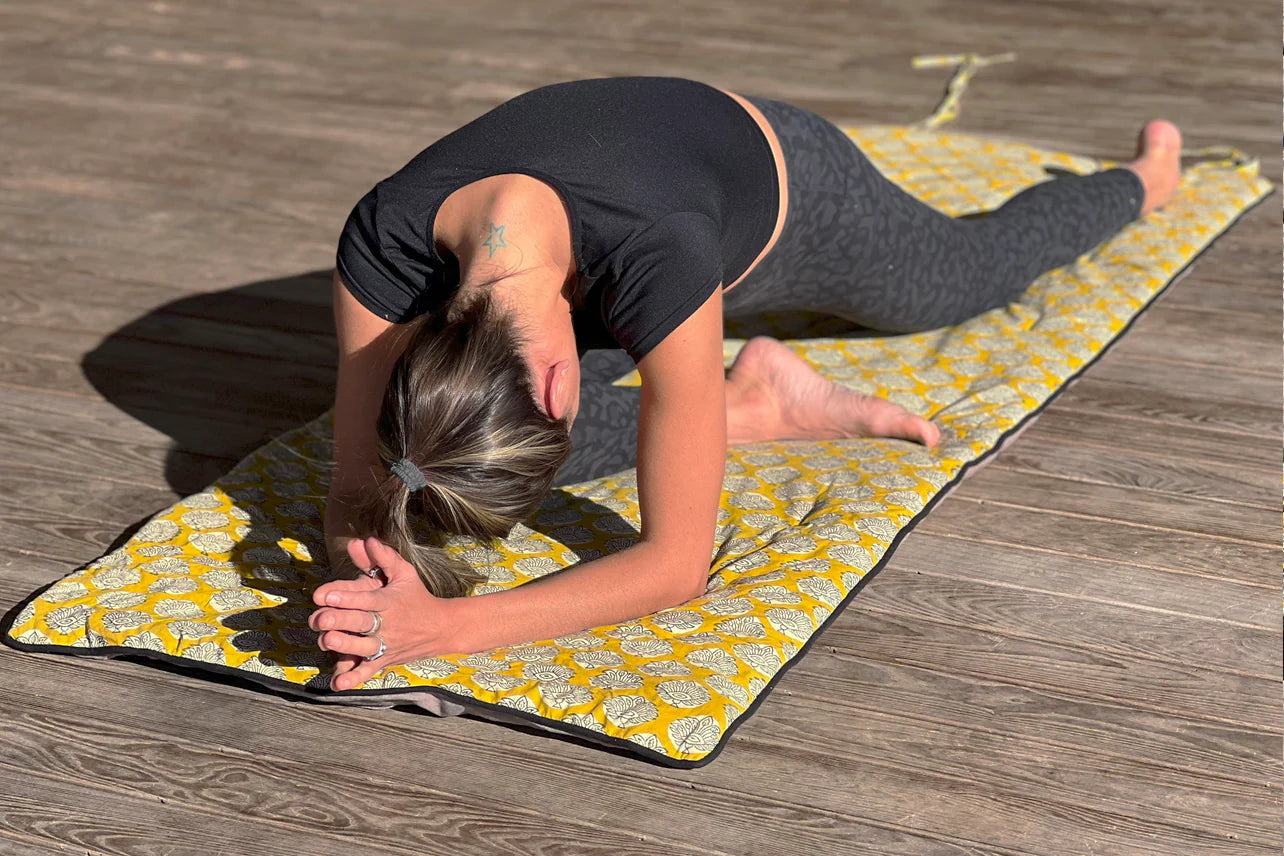 Cushioned Yoga Mat and Towel from India