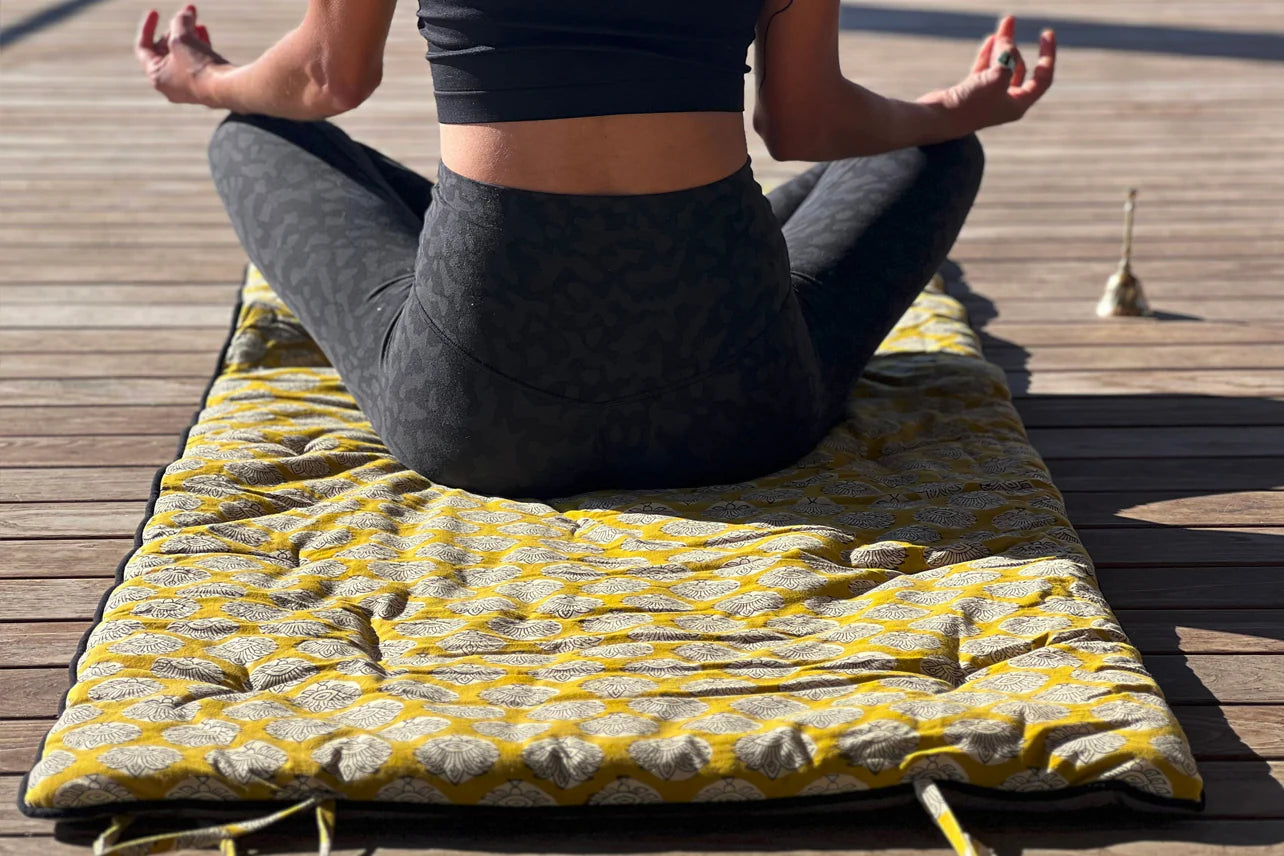 Cushioned Yoga Mat and Towel from India