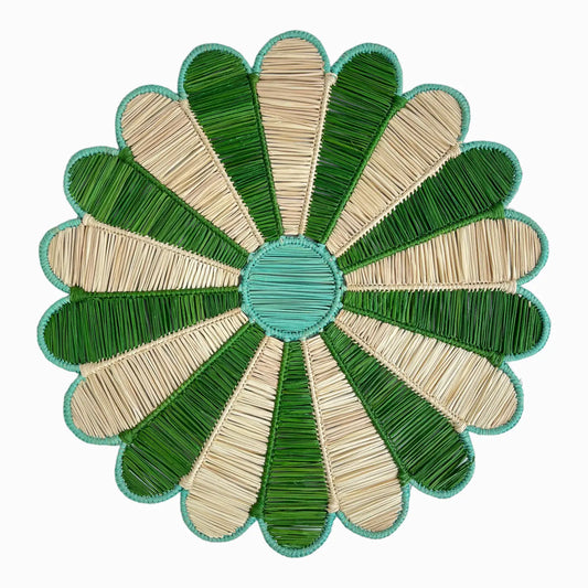 Margarita Placemat from Colombia (Olive and Aquamarine)