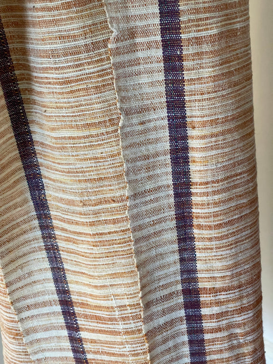 Gold Window Pane Block Printed Scarf