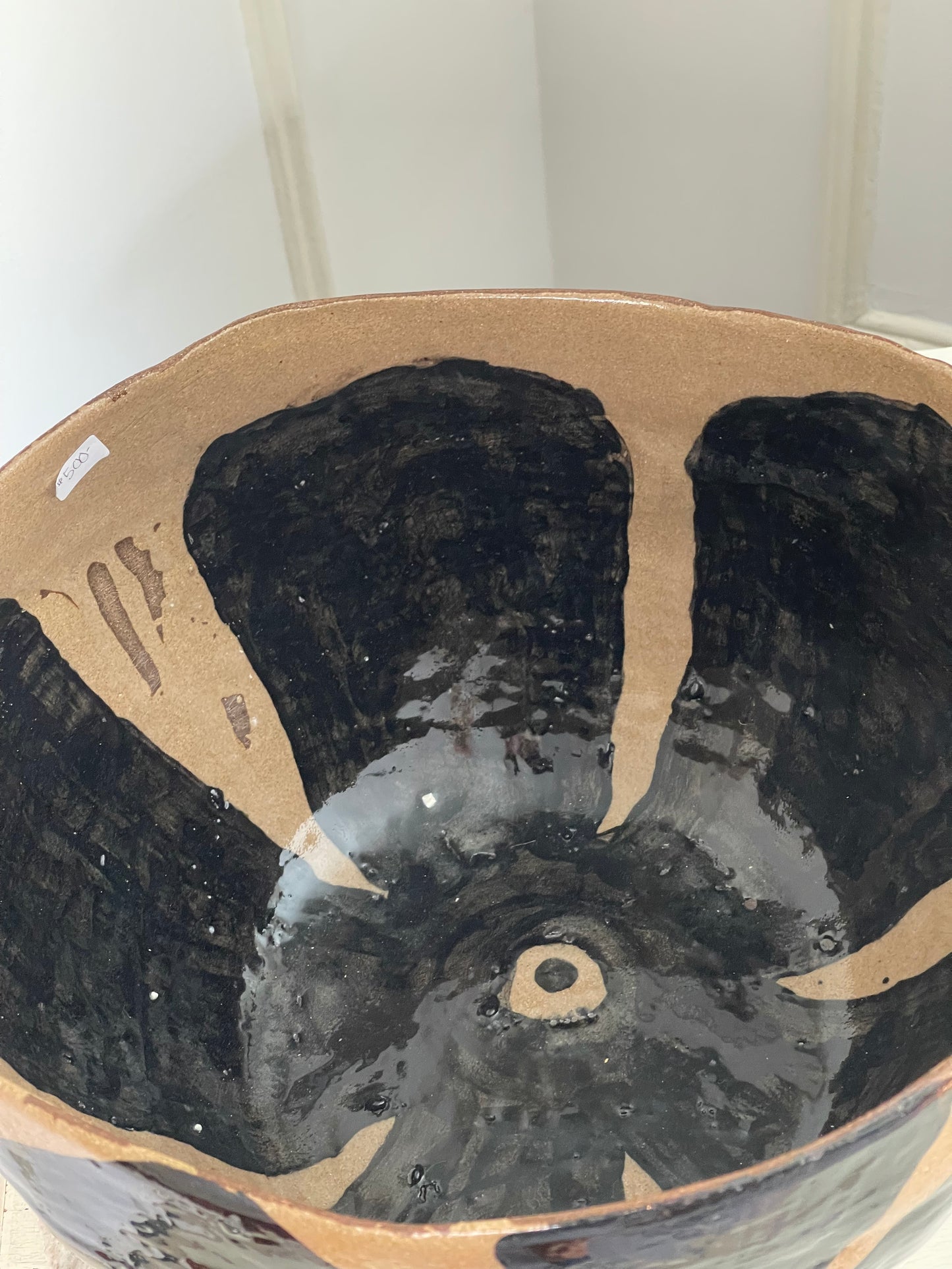 Large Handmade Flower Print Ceramic Bowl by Josie Ceramics