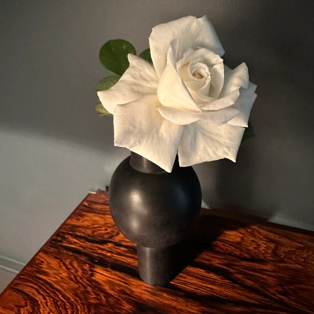 Black Soapstone Keyhole Vase