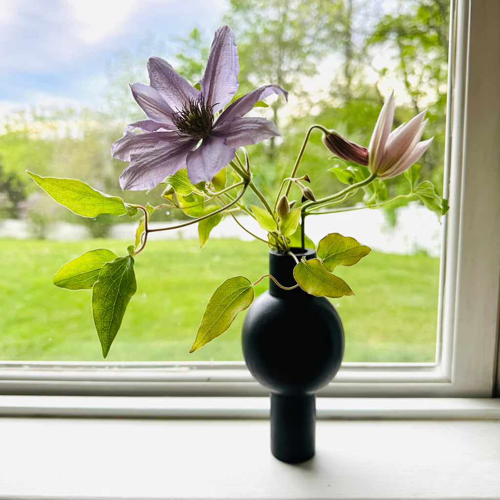 Black Soapstone Keyhole Vase