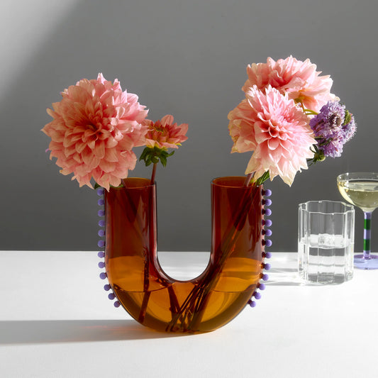 PEARL U VASE - AMBER + LILAC