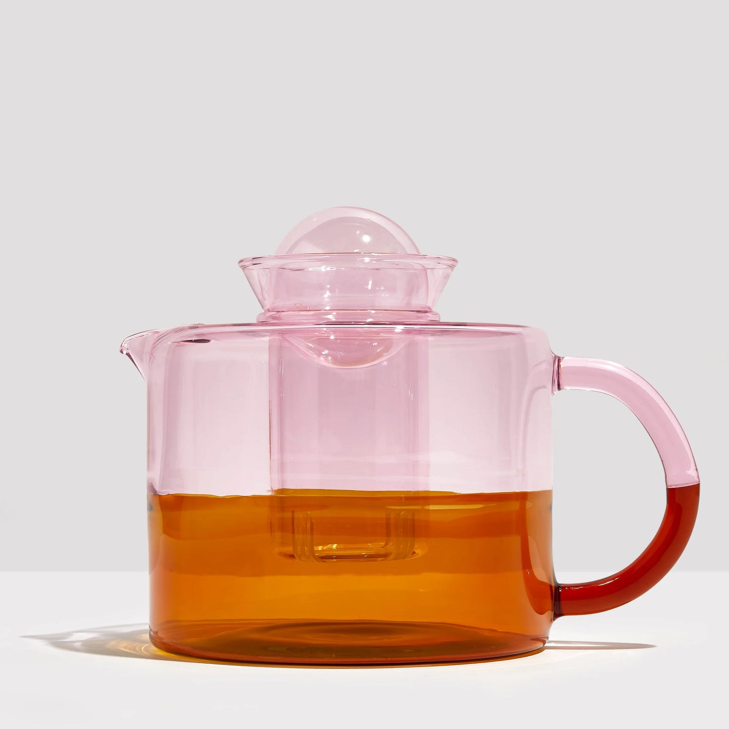 Two Tone Teapot - Pink and Amber