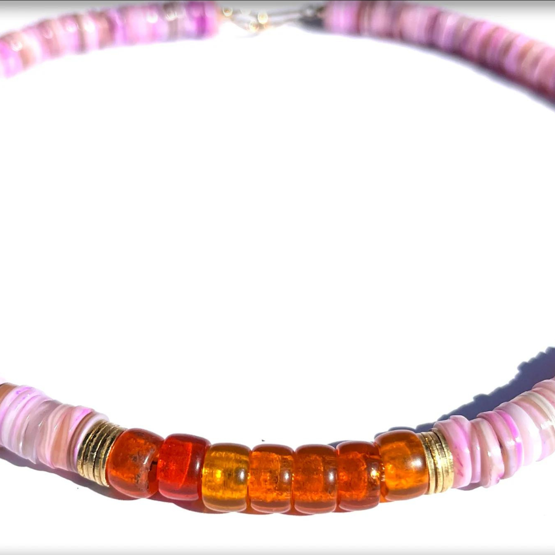 Sun Drip Beaded Necklace