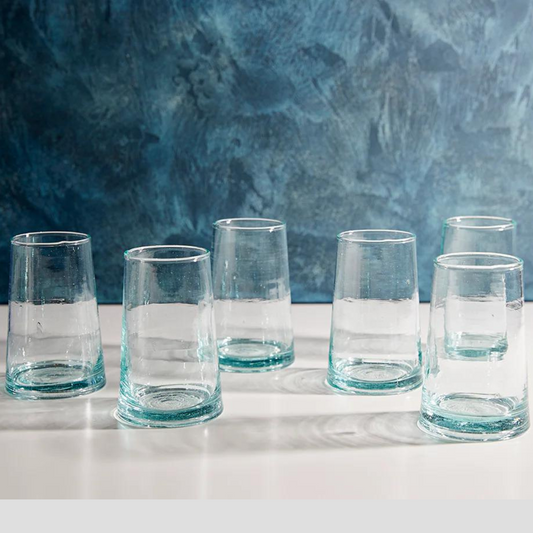 Handmade Moroccan Clear Cone Glasses (Large - Set of 6)