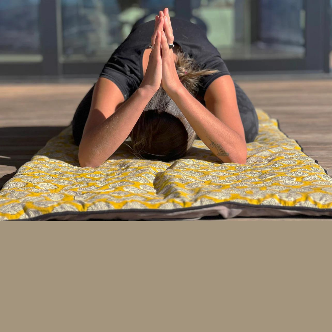 Cushioned Yoga Mat and Towel from India