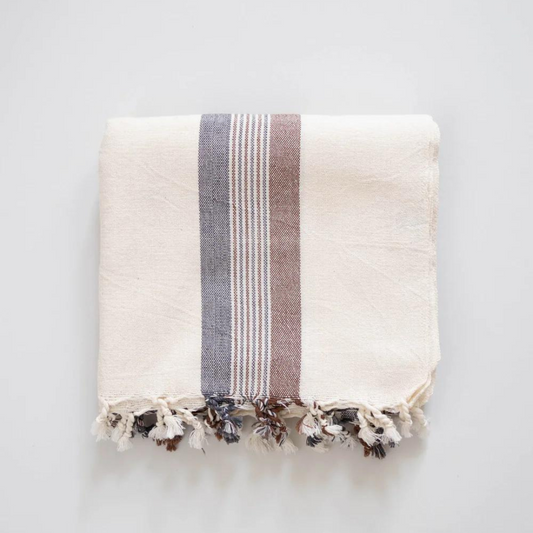 Brown Cream Nomad Turkish Towel