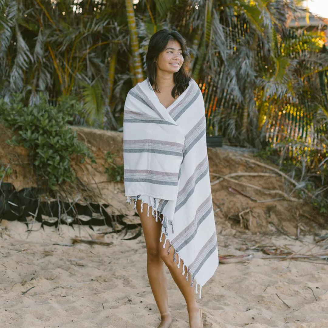 Brown Cream Nomad Turkish Towel