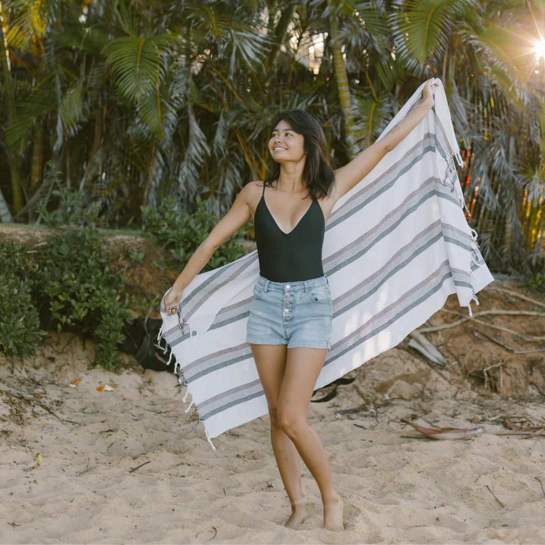 Brown Cream Nomad Turkish Towel