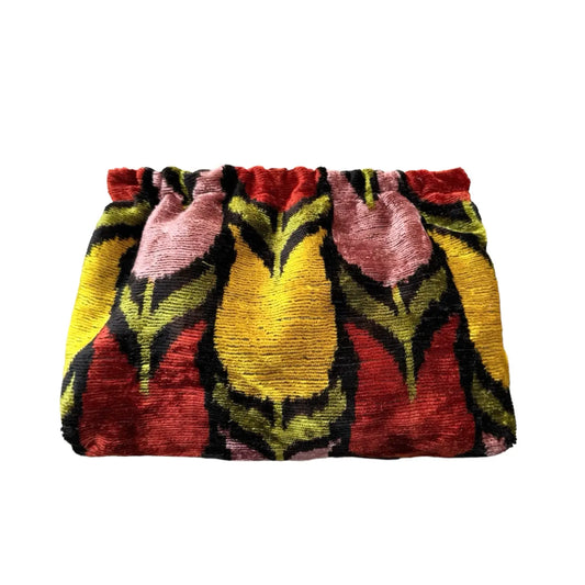 Silk Velvet Ikat Flex Hex Frame Pop-Open Clutch