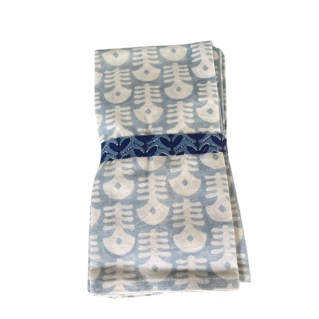 Light Blue and White Napkins (Set of 4)