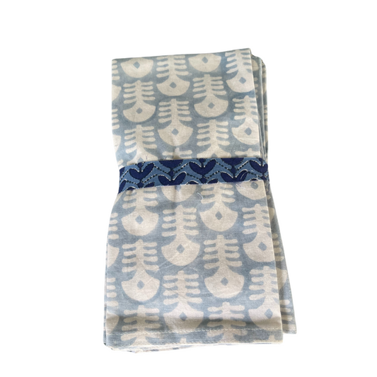 Light Blue and White Napkins (Set of 4)