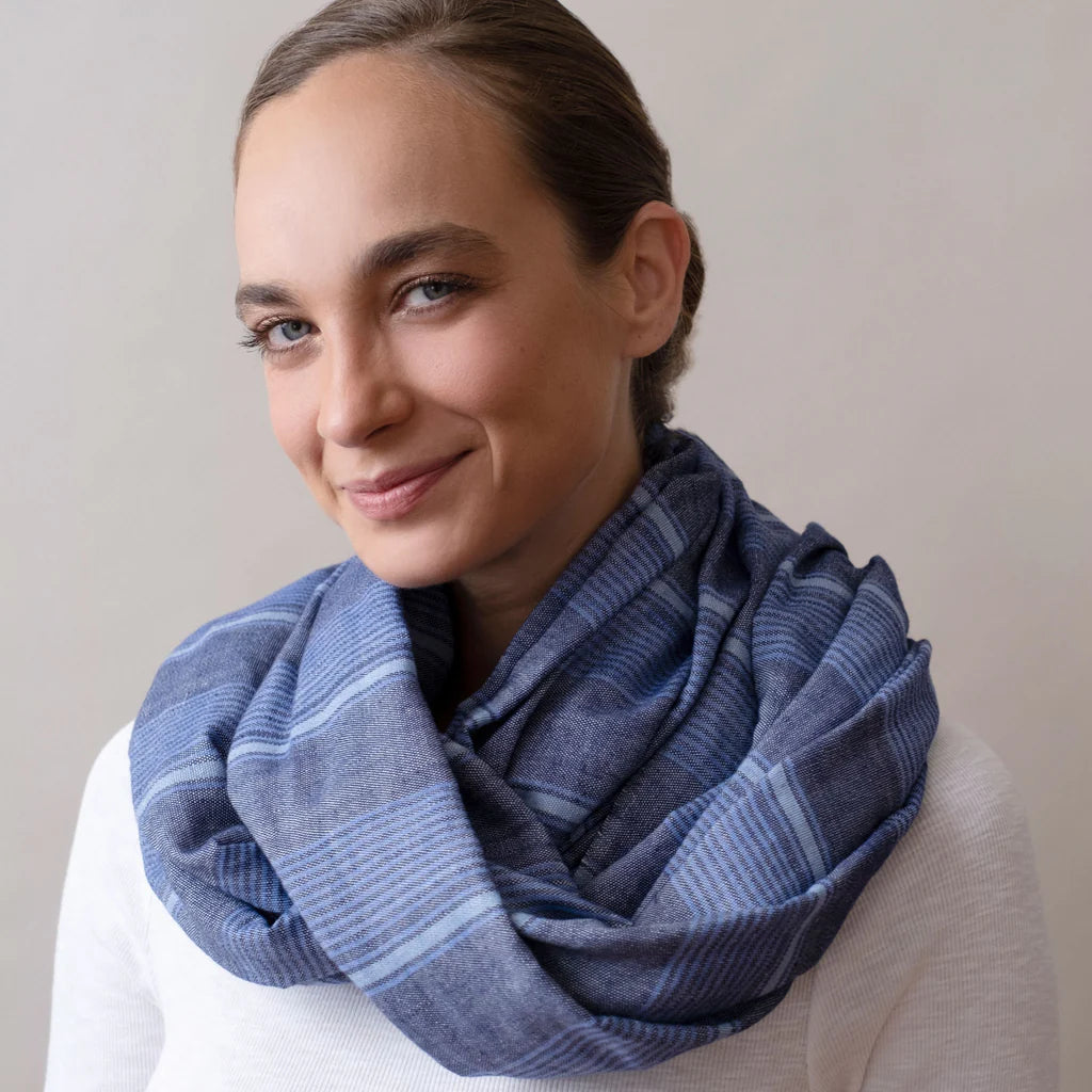 Shades of Blue Handwoven Scarf